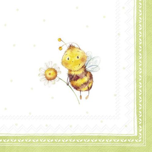 Cocktail-Servietten *SUNNY BEE LIGHT GREEN* IHR